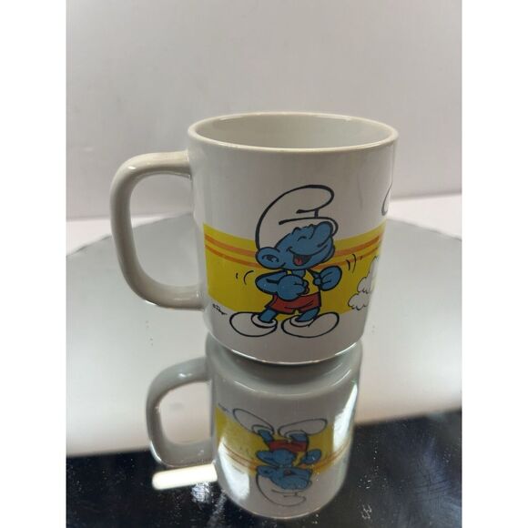 Other - Vintage Sporty Smurf Coffee‎ Mug Marathon Running Jogging Tea Cup Peyo S.E.P.P.